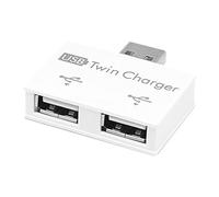 USB Splitter Hub - USB Connector Hub, USB Port Multiplier | 1.57x1.57x0.39inch USB Hub Multi-Port Converter, Time-Saving Charging Expansion Supplies for Home Car School and Travel (Black, White)
