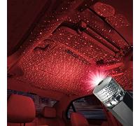 USB Star Projector Night Light, Adjustable Romantic LED Atmosphere Light for Car Ceiling, Bedroom, Party Interior Decor, Plug and Play (Red)