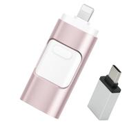 USB Stick 256GB for iPhone, No APP Needed, 4-in-1 Flash Drive for iPhone/iPad/Android/PC, USB Photo Stick, Plug and Play, Enabling Swift Transfer of Photographs and Videos