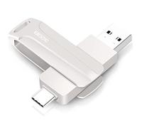 USB Stick 32 GB 2 in 1 USB Flash Drives USB 2.0 USB C Type C Memory Stick OTG Dual Flash Drive 2-in-1 Memory Stick for Tablet, PC, Android Mobile Phone (Samsung, Huawei, Honor, Xiaomi) (Silver)