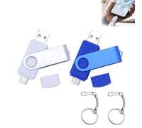 USB Stick 32 GB, Pack of 2 USB C Sticks, Flash Memory Stick with USB-A and | Set of 2, 32 GB per unit, USB 2.0, USB-A and Type-C, OTG support, rotatable protective cap, for smartphone, tablet, PC