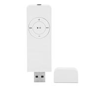 USB Stick MP3 Player, Portable Audio Music Player with Lanyard and 3.5mm Earphone, Built in 180mAh Battery, Support up to 64GB, For Students Running Travel (White)