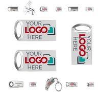 USB Stick Personalised, Metal USB Flash Drive 1GB - 128GB, Custom Text Logo Photo Print, 360° Rotating Waterproof Design, Premium Gift for Him Her, Business Corporate Promotional Present
