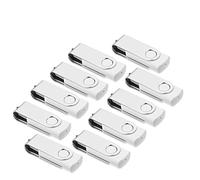 USB Sticks, 8GB USB Flash Drive, AreTop 10 Pack 8GB Memory Stick, 2.0 Thumb Drives Pen Drives, Swivel Design, with LED Indicator for Computer/Tablet/Laptop/Car/TV(10 White With Lanyard)