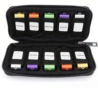USB Storage Case - 10-Slot USB Flash Drive Holder Bag - Electronic Accessories Organizer for Memory Sticks, Thumb Drives, USB Sticks - Compact Travel and Home Office Storage - Black