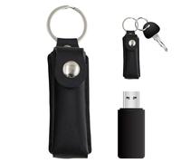 USB Storage Case - 6.2x2.1x1.1 cm PU Mini Portable Anti Loss Holder with Keychain, Thumb Drive Organizer | Data Backup Accessory Suitable Photographer Office Desk Travel IT Professional Use