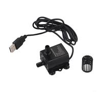 USB Submersible Water, 5V DC Brushless Mini with Filter & Rubber Suction Cups for Aquariums, Hydroponics, Evaporative Coolers - 150L/H F