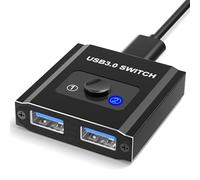 USB Switch, Aluminum Bi-Directional USB 3.0 Switcher 1 in 2 Out/2 in 1 Out, Switch 2 Computers Share 1 Device for Printer, Mouse, Keyboard, Scanner, Compatible with Windows,Mac,Linux