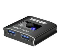 USB Switch, Aluminum Bi-Directional USB 3.0 Switcher 1 in 2 Out/2 in 1 Out, Switch 2 Computers Share 1 Device for Printer, Mouse, Keyboard, Scanner, Compatible with Windows,Mac,Linux