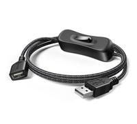 USB Switch Extension Cable, Upgraded USB Extension Cord with On/Off Power Switch Cable for Printer cables, Mice, Keyboards, Bedside Lamps, USB fans, LED light strips, LED desk lamps, dashcams, - 1M.