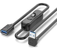 USB Switch Extension Cable,USB Male to Female Charging Cable,On/Off Button,for Small Fans,USB Desk Lamp (up,50cm)