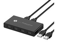 USB Switch Selector, 2 Computers Sharing 4 USB Devices/PC One-Button Swapping, USB 2.0 Peripheral Switcher Hub for Mouse, Keyboard, Scanner, Printer, Flash Disk - Amazon Vine