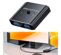 USB Switch, USB 3.0 Switcher 1 in 2 Out/2 in 1 Out, USB Sw itch 2 Computers, U SB C S witch, Bi-Directional U SB S witcher Selector for Printer, Mouse, Keyboard, Compatible with Mac,Windows,Linux