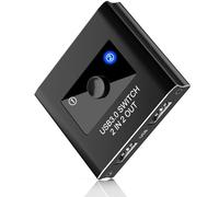 USB Switch, USB 3.0 Switcher 2 in 2 Out, Switcher 2 computers Sharing 2 Devices for Printer, Keyboard, Scanner, Mouse, Compatible with Mac/Win/Linux