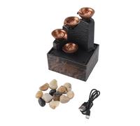 USB Tabletop Water Fountain Wealth Attracting Feng Shui Running Water Ornaments Crafts With LED Lights for Home Living Room