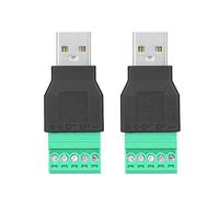USB Terminal Connector, Male Plug with 5-Pin Screw Terminal Design, Durable Adapter Connector for Secure USB Interface Installations, 2-Pack