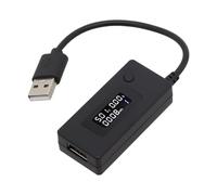 USB Tester Current Voltmeter with LCD Display for Accurate Voltage and Current Measurement, Mobile Power Capacity For monitoring, and mAH Detection (Black)