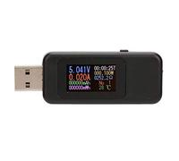 USB Tester, DC4-30V Charger Detector LCD Display Digital Voltmeter Ammeter Voltage Meter USB Tester Unit Support Fast 2.0 and 3.0(Black)
