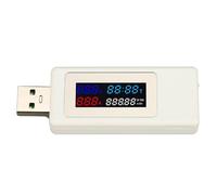 USB Tester Multifunction Voltage Current Power Meter 6 in 1 Multimeter Color Screen Real Time Display DC 4 30V 0 6.5A for Chargers Mobile Power Devices ABS Material