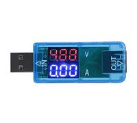 USB Tester USB Color LCD Voltmeter Ammeter Current Meter Multimeter Charger Real Time Voltage Current Power Monitor for Phone Power Bank Pad Electronic Devices ABS Material Black (Blue)