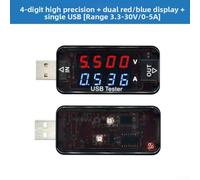 USB Tester with Battery Capacity Testing, Digital Voltmeter, and Power Meter Featuring Intelligent Load Matching and Multiple Display Modes for USB Charging (F)