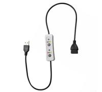 USB Timer Switch Extension Cable 60cm, DC 5V 2A Power Cord Controller with 3-Speed Fan Dimmer and 0.5/.5/3H Auto Off for LED Light Strip Bulb Table Lamp Ceiling