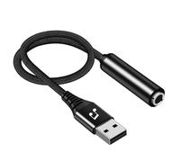 USB to 1/4 Female TRS Audio Stereo Adapter, US B to 6.35mm Jack Audio Adapter Compatible with Laptop,Windows or PC,Amplifier, Speaker, Headphones-6.6FT Note:Not Applicable Recording,Truck,TV USB Ports