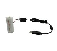 USB to 26650 Dummy Battery Adapter Cord 5V to 4.2V1A Output Converter with 5.1ft Power Cable for Flashlights, Cameras, Electronics Testing