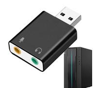 USB to 3.5mm Audio Adapter - External USB Sound Card Converter | No Device Driver Needed for Laptop, Desktop, Earphones, Microphone Stand, Aud Interface
