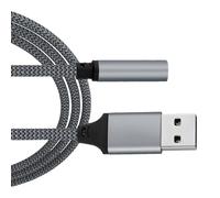 USB to 3.5mm Audio Adapter, USB to Jack Adapter | Stereo Converter | Silver Gray External Sound Card Jack Audio Adapter | Stereo Converter | Audio Cable for Headphone Pc Laptop Desktops