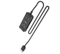 USB to 3.5mm Auditory Adapter with 7.1 Surround Sound for Gaming Headsets and More Control Box USB Card