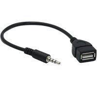 USB to 3.5mm Jack Adapter-AUX to USB Adapter-3.5mm Male AUX Audio Plug Jack To USB 2.0 Female Converter Adapter Cable Cord for Car, Truck Vehicle Aux Port (Car Need Decoding Function).