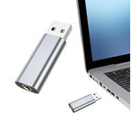 USB To 3.5mm Jack Audio Adapter, External Sound Card, DriverFree Sound Card, Portable USB Audio Interface For League Of Legend, Headset, Headphone, 2 Pack
