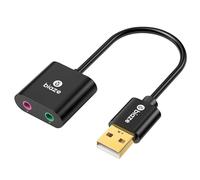 USB to 3.5mm Jack Audio Adapter External Sound Card with 3.5mm Headphone and Microphone TRS Jack to USB Compatible with Windows, Laptops, Desktops Windows, MAC, Linux, PC, PS5, PS4
