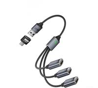USB To 3 Port Hub Adapter With for OTG Function Data Transfer Charging Cable (USB+ Adapter)