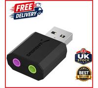 USB to AUX Adapter with Microphone Support for PC Mac Laptop Game Console