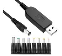 USB to DC 12V Cable, 1M Universal USB to DC Power Chager Cord DC 5.5 X 2.1mm Plug Adapter with 8 DC Connectors for Laptop Router Bluetooth Speakers Monitor Keyboard Toys