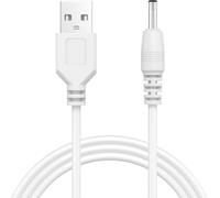 USB to DC 3.5mm Cable, USB to DC 3.5mm x 1.35mm Barrel Jack Adapter Connector Plug Charging Cable Power Cord for Electric Toothbrush, HUB Splitter, Router, LED Lights, Mini Speaker, Fan, Lamp, White
