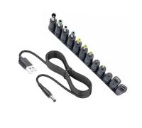 USB to DC 5V 5.5x2.1mm Charging Cord with 12 Interchangeable Adapters 1M/2M