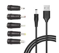 USB to Dc Power Cable,1m Universal 5v USB Power Chager Cord Dc 5.5 X 2.1mm Plug Adapter with 2.5x0.7mm, 3.0x1.1mm, 3.5x1.35mm, 4.0x1.7mm, 5.5x2.5mm Connectors Compatible for Router,Keyboard,Laptops,