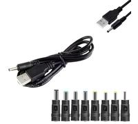 USB to DC Power Cable, 1M Universal USB to DC Charger Cord, DC5V Char/ger Cable with 8 Interchangeable D-C Connectors, D/C Adapter Compatible for Laptops, Keyboard & Toys, D/C Power Cable