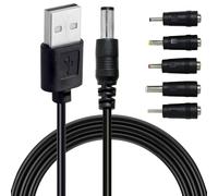 USB To DC Power Cable 1m Usb To 5v Universal Fast Charging Cable Usb 2.0 A Male To Dc 5.5 X 2.1mm Plug Power Cord Adapter With Barrel Jack 2.5x0.7mm 3.5x1.35mm 4.0x1.7mm 5.5x2.5mm 3.0x1.0mm Connectors