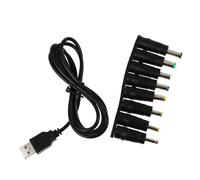 USB to Dc Power Cable Adapter for Camera and Guitar Pedals | Plastic and Copper Build, Broad Tip Fit, High Temperature Resistance, USB Cable and Adapter Plugs Included