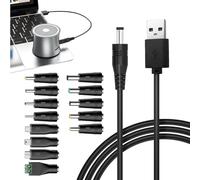 USB to DC Power Cable,Usb To 5v Dc Power Cable,1.5M Universal 5V USB 2.0 Power Cable Charging Cord DC 5.5 X 2.1mm Plug Adapter with 13 Connector Plugs, Type C US B Mini US B