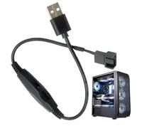 USB to Fan Adapter - 3-Pin/4-Pin USB PWM Converter - Case Fan Step-up Adapter - for PC Desktop Electronic Devices Cooling System Car Maintenance