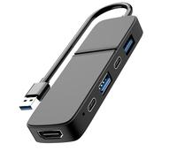 USB to HDMI Adapter, Eanetf Dual USB C USB A 3.0 Hub: 5 Ports with 2* USB-C and 2* USB-A and 1* HDMI Extend for TV,DVD Player,Projector,Monitor,Laptop,PS4,Flash Drive, HDD,Xbox, Printer etc - 5 in 1