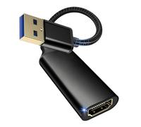 USB to HDMI Adapter for Monitor, USB 3.0/2.0 to HDMI Converter 1080P Connector Output for Computer Laptop Desktop with Multiple Windows 11/10/8.1/8/7,Desktop Laptop Mac MacBook pro or PC TV Black
