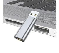 USB to Jack Adapter - 3.5mm External Sound Card Plug & Play | Transmission And Ensures USB Sound Adapter For Laptop PC Headset Microphone Music Recording League Of Empty