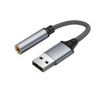 USB to Jack Adapter - External Stereo Sound Card, Plug and Play Audio Cable, Aluminum Alloy Housing, Anti-Interference Design, Built-in Decoding Chip | for Computers, Headphones, Microphones, Voice