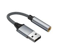 USB to Jack Adapter | Jack Cable Stereo Sound Card,Plug and Play Audio Cable, Stereo Converter, Built-in Decoding Chip